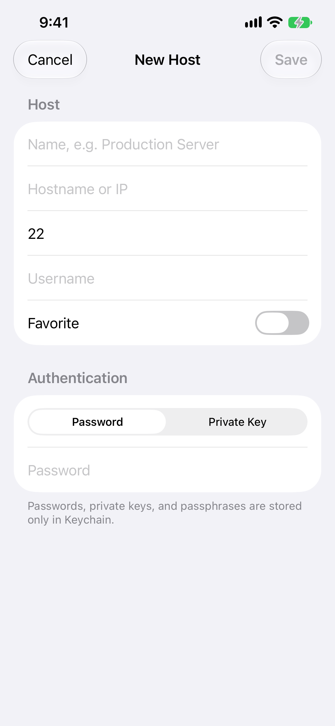 TermTek 新增 SSH 主機畫面截圖